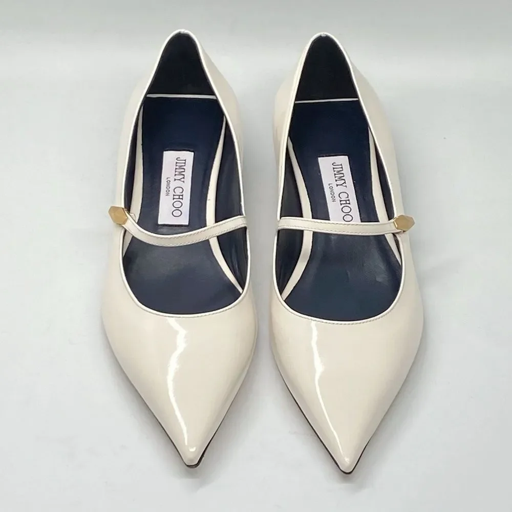 Jimmy Choo Carolyn Leather Mary Jane Flats size 38.5